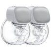 Efficient Wearable Dual Electric Breast Pump with 2 Pumping Modes, 5 Suction Level, Hands Free, Whisper-quiet Experience(24mm Grey, 2pcs)