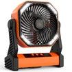 Portable Camping Fan: Rechargeable Battery Powered, 270° Rotation with Light, USB Cordless, for Tent, Floor, Hanging, Outdoor, Travel, and Car