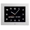 Large Digital Clock with 8-Inch Display, 3 Interface, 8 Alarms, Non-Abbreviated Day & Month for Elderly Seniors (Black)
