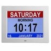 Large Digital Clock with 8-Inch Display, 3 Interface, 8 Alarms, Non-Abbreviated Day & Month for Elderly Seniors (Black)