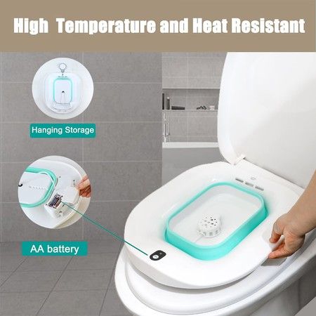 Foldable Electric Sitz Bath: Postpartum Care, Hemorrhoid Cure, and Perineal Cleansing for Women and the Elderly (Bubbles Included)