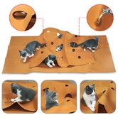 Durable Foldable Cat Play Mat - Scratch-Resistant Hide & Seek Blanket with Holes