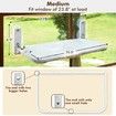 Cozy Window Haven Cordless Cat Perch Hammock with Reversible Cover and Sturdy Suction Cups(Grey,Medium)