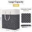 Large Collapsible Hamper with Easy Handles for Effortless Laundry Management (100L, Black)