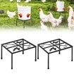 2-Pack Iron Stands with 4 Legs for Poultry Coops - Fits Buckets and Barrels with Feeder Ports, Indoor/Outdoor Use