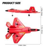 RTF F-22 Raptor RC Airplane: 2.4Ghz 6-Axis Gyro with Light Strip, Perfect for Kids and Beginners(Red)