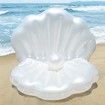 Blow Up Seashell Pool Float/Inflatable Giant Clam with Pearl Ball,Ride On Raft Chair for Swimming Pool Summer Beach Party