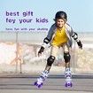 Skates Roller Kids Teens Adjustable 4 Light Up Wheels Size 33-37 Purple Fun Outdoor Activity Gift Exercise