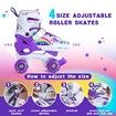 Skates Roller Kids Teens Adjustable 4 Light Up Wheels Size 33-37 Purple Fun Outdoor Activity Gift Exercise