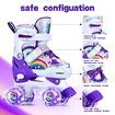 Skates Roller Kids Teens Adjustable 4 Light Up Wheels Size 33-37 Purple Fun Outdoor Activity Gift Exercise