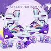 Skates Roller Kids Teens Adjustable 4 Light Up Wheels Size 33-37 Purple Fun Outdoor Activity Gift Exercise