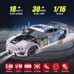 Remote Control Car 1:16 2.4GHz 4WD RC Drift Car,Rechargeable 18KM/H+ High Speed RC Cars Racing Car with Spray,Cool Lights,Two Batteries and Extra Tires Toy Car (Must)