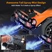 RC Drift Car 1:16 Remote Control 4WD 18KM H Rechargeable Spray Lights Two Batteries Extra Tires Black Racing Toy