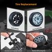 RC Drift Car 1:16 Remote Control 4WD 18KM H Rechargeable Spray Lights Two Batteries Extra Tires Black Racing Toy