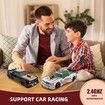RC Drift Car 1:16 Remote Control 4WD 18KM H Rechargeable Spray Lights Two Batteries Extra Tires Black Racing Toy