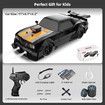 RC Drift Car 1:16 Remote Control 4WD 18KM H Rechargeable Spray Lights Two Batteries Extra Tires Black Racing Toy