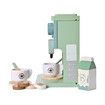 Kids Wooden Toys Toddler Pretend Play Kitchen Accessories Green Coffee Maker Espresso Machine Playset Montessori Kitchen Toy Gift for Girls and Boys 3+