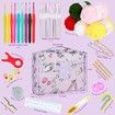 Crochet Kit for Beginners, Crochet Kits Include Yarn, 59pcs Crochet Starter Kit for Beginners Kids, Portable Storage Bag for Convenience,Purple