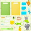 32 Piece Kids Cooking Set, Montessori Kitchen Tools with Plastic Knives, Cutting Board, More Kitchen Accessories,Cooking Fun for Kids