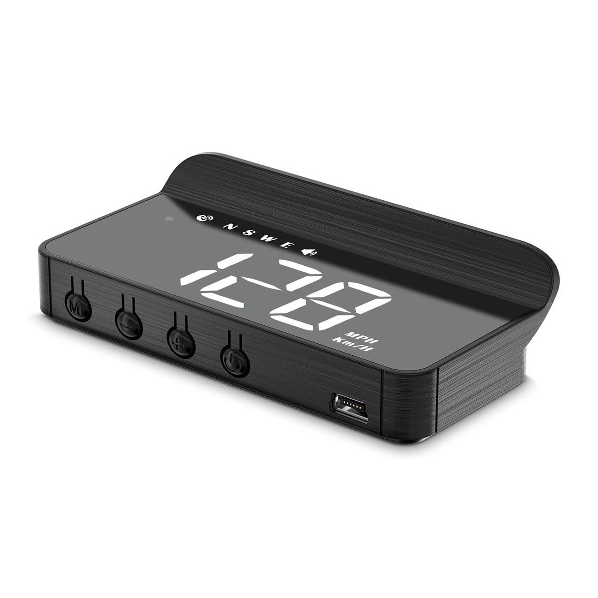 White Windshield Projection Heads Up Display, Digital GPS Speedometer with Speed, Travel Direction Function, and Overspeed Alarm, Fatigue Driving Alarm, Suitable for All Vehicles