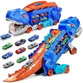 Transport Truck 12 Metal Cars City Ultimate Hauler Track Toy Transforms Stomping Standing Kids Ages 3+