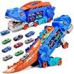 Transport Truck 12 Metal Cars City Ultimate Hauler Track Toy Transforms Stomping Standing Kids Ages 3+