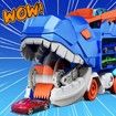 Transport Truck 12 Metal Cars City Ultimate Hauler Track Toy Transforms Stomping Standing Kids Ages 3+