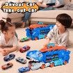 Transport Truck 12 Metal Cars City Ultimate Hauler Track Toy Transforms Stomping Standing Kids Ages 3+