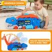 Race Track City Hauler Transport Truck Transforms Stomping Toddler Toys Unique Gifts Kids Age 3+ Play Set Fun