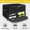 2 Layer Golf Trunk Organizer,Waterproof Car Golf Locker with Separate Ventilated Compartment for 2 Pair Shoes,Durable Golf Trunk Storage for Balls,Tees,Clothes,Gloves,Accessories,Golf Gifts (Black)