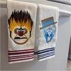 Heat Miser Snow Miser Christmas Towel, 2PCS Handmade Embroidered Decorative Large Cotton Hand Towels Bathroom Set Fancy Small Bath Microfiber Thick Soft Face Gym Hair Wrap Turban Hand Towels Washcloths