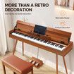 Melodic Keyboard Electric Digital Piano Hammer Action 88 Key Weighted 128 Polyphony Wood color