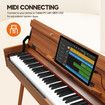 Melodic Keyboard Electric Digital Piano Hammer Action 88 Key Weighted 128 Polyphony Wood color