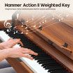 Melodic Keyboard Electric Digital Piano Hammer Action 88 Key Weighted 128 Polyphony Wood color
