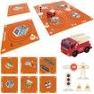 Puzzle Racer Kids Car Track Set with Fire Truck Vehicle Montessori Building Toy Rail Car Puzzle Gifts for 3+ Ages Boys(11 Pcs)