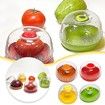 Fruit and Vegetable Silicone Storage Box,Anti-Oxidation Fruit Containers for Fridge,Ideal for Lemon Onion Apple Avocado Garlic Keeper(Brown)