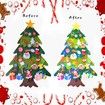 DIY Felt Christmas Tree with 32pcs Ornaments Family 3D Fake Xmas Tree with 20 LED Lights for Kids Home Door