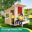 Kids Wooden Cubby House Childrens Playhouse Game Activity Centre Indoor Outdoor Garden Backyard Cottage Play Area
