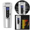 Car Electric Kettle 450ml 12 24V Car Heating Cup Car Stainless Steel LCD Temperature Display Travel Electric Coffee Cup for Tea Coffee Milk