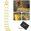 2M Warm Light Outdoor Christmas Decoration Climbing Santa Claus on Ladder Window Hanging Lights Solar Power