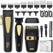 Electric Cordless Barber Hair Clippers Trimmer Shaver Set for Men Hair Cutting Kit with LCD Display