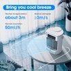 Portable Air Conditioner 3 in 1 Personal Air Cooling Fan with 3 Wind Speeds with 500ML Water Tank for Bedroom Home Office
