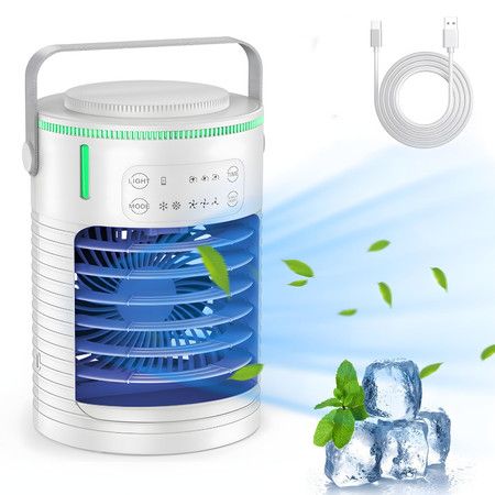 Portable Air Conditioners Fan with 3 Speeds 7 Colors,Small Mini Ac Unit for Bedroom  Air Cooleror Office Outdoor Camping