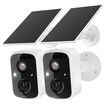 Solar Security Camera Wireless 3K 4MP WiFi Surveillance Battery Powered Motion Detection Night Vision 2 Way Audio 2 Pcs