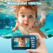 Underwater Camera,Waterproof Camera with 32GB Card,4K FHD 48MP Dual-Screen Selfie Digital Camera,10FT Waterproof Camera for Snorkeling,Surfing,Rafting (Blue)
