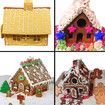 Gingerbread House Cookie Cutter Set, 3D House Cookie Cutters, Gingerbread House Kit for Holiday, Winter, Christmas and Gingerbread House Kit for Kids, Gift Package, 10Pcs Christmas Cookie Cutters