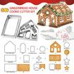 Gingerbread House Cookie Cutter Set, 3D House Cookie Cutters, Gingerbread House Kit for Holiday, Winter, Christmas and Gingerbread House Kit for Kids, Gift Package, 10Pcs Christmas Cookie Cutters