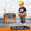 Kids 48pcs Tool Set Childrens Plastic Construction Toys Building Repair Toolkit Pretend Role Learning Educational Playset with Storage Bag