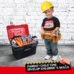 Kids 68pcs Tool Set Childrens Plastic Construction Toys Building Repair Kit Pretend Role Play Educational Toy Learning with Carry Case