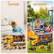 Construction Vehicle Mini Engineering Storage Truck Toys Play Set 19 In 1 Car Carrier Transport Excavator Forklift Crane Bulldozer Toddler Birthday Gift